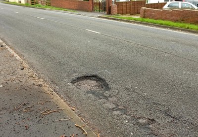 Photo 6x4 Pothole, Barton Road, Torquay Not exactly a contender for the l c2016