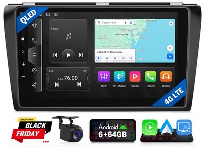 For 2004-2009 Mazda 3 M3BKX6S 6+64 Android 13 Radio Car Stereo GPS CarPlay Video