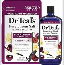 Dr Teal's LIMITED EDITION Black Cherry Vanilla Epsom Salt Soak Foaming Bath