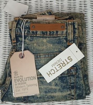 Evolution In Design Jeans Pants Boys Size 8 Dark Blue Denim Acid Wash NWT 