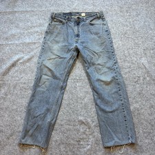 Vintage Levi s 505 Jeans Mens 36x30 Regular Fit Straight Leg Blue Denim Orange