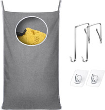 KEEPJOY Hanging Laundry Hamper Bag with 2 Different Types of Hooks, Size 20 X 30
