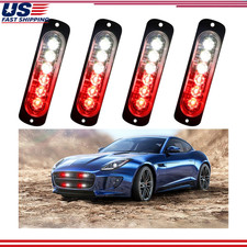 6led Car Truck Emergency Beacon Warning Hazard Flash Strobe Light Redwhite