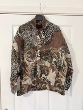 Women’s Unisex Vintage Fuda International 100% Silk Animal Print Bomber Jacket -