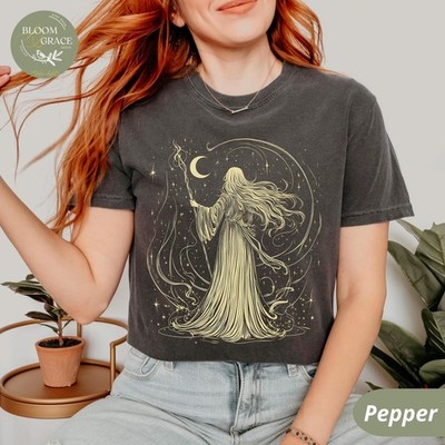 Celestial Witch T-Shirt Comfort Colors Moon Magic Graphic Tee