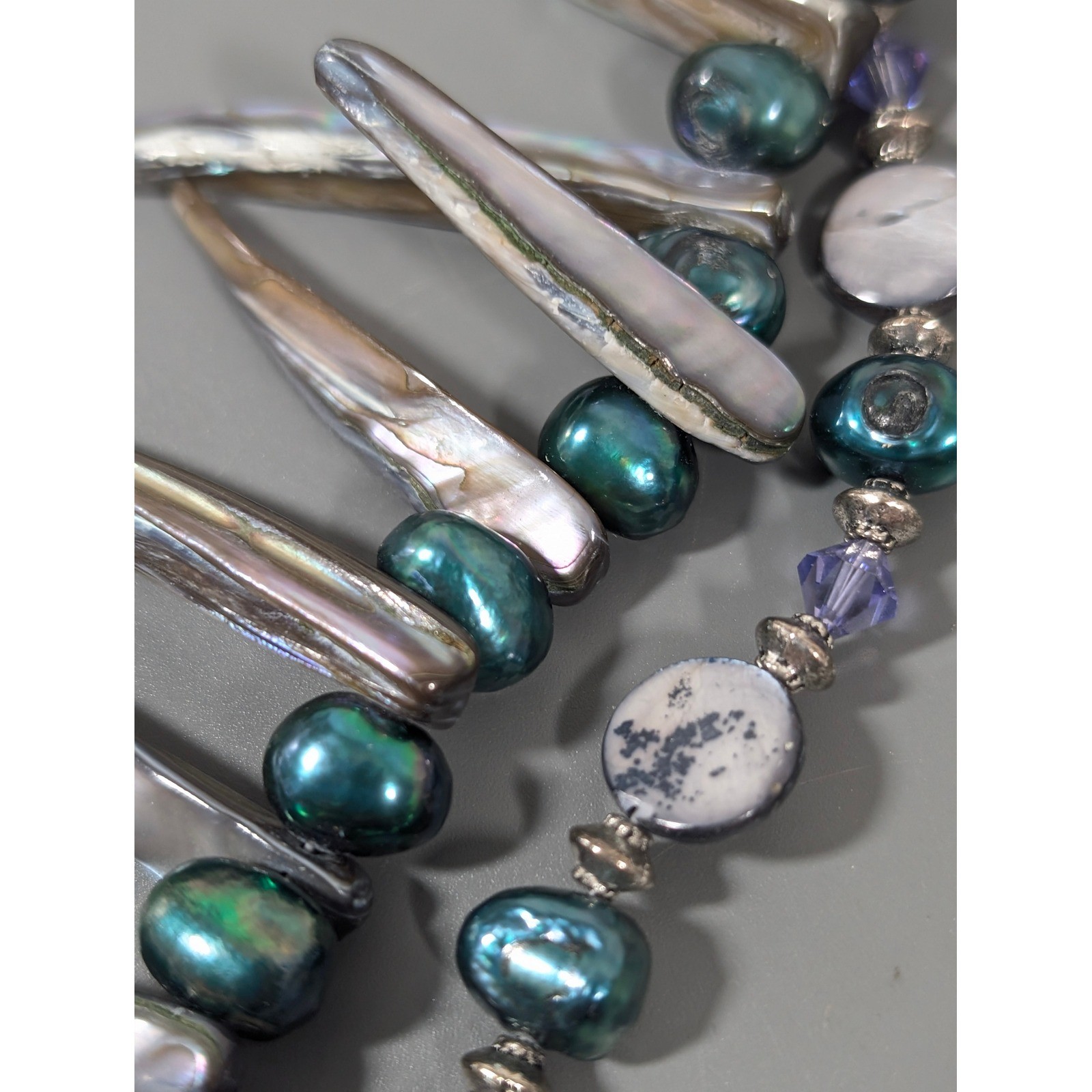 Artisan Abalone Shell Statement Necklace 18 Inch … - image 9