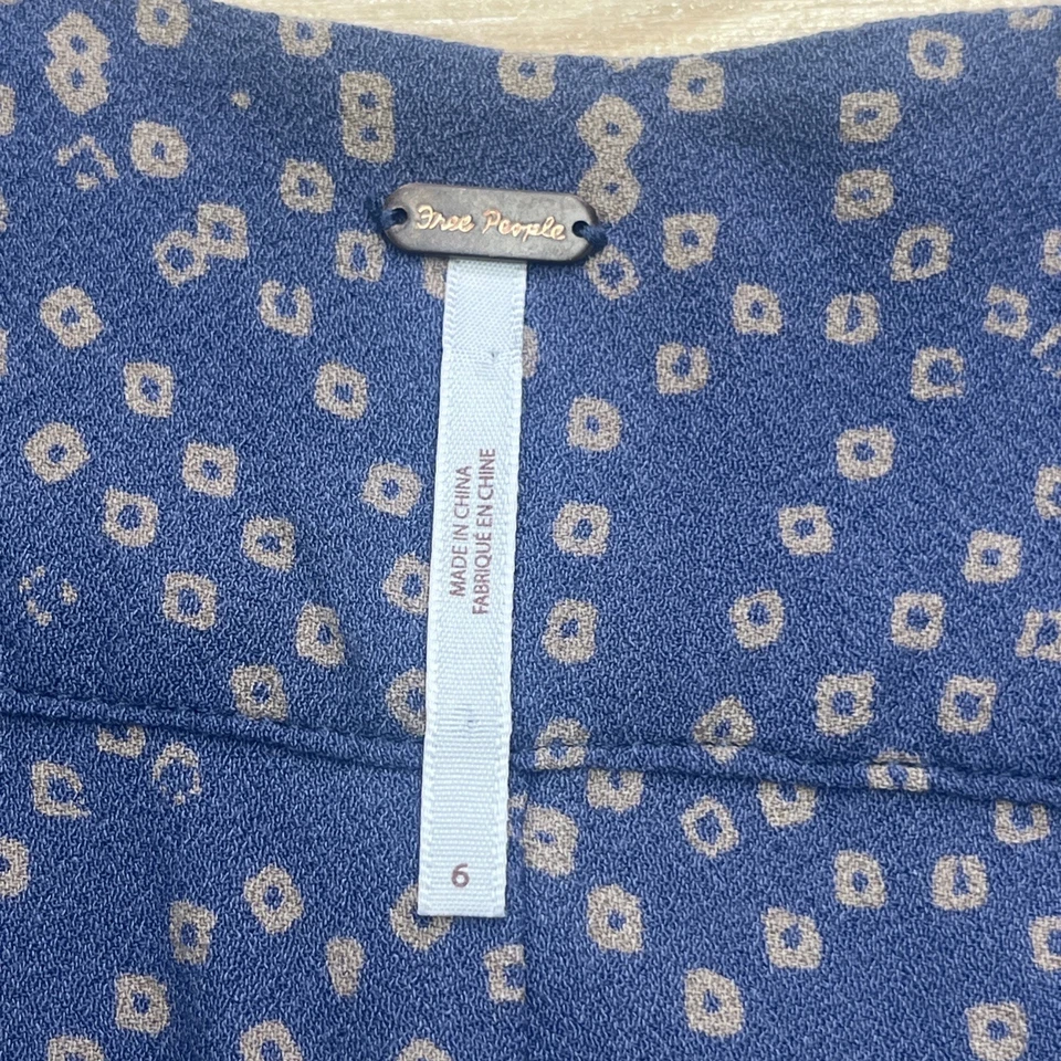 Free People Kimono Maxi Dress Denim Blue Size 6 Midi Boho Flowy Cottage - Image 3 of 4