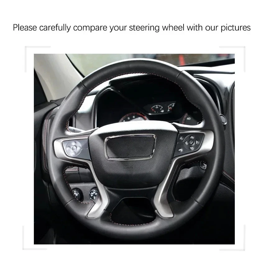 Artificial Suede Hand-stitched Steering Wheel Cover for GMC Acadia 2017-2022 Foto 3 de 4