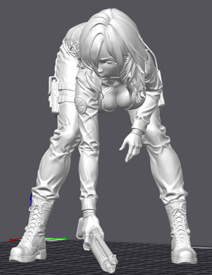 Sniper Wolf Picking Up Pump Shotgun 3D Printed Fan Art Tribute Paintable