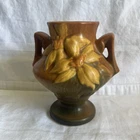 Roseville Art Pottery Autumn Brown Clematis Vase #138-6" USA