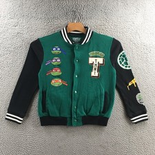 Nickelodeon Turtle Mutant Mayhem Varsity Jacket Youth L Green Long Sleeve Pocket