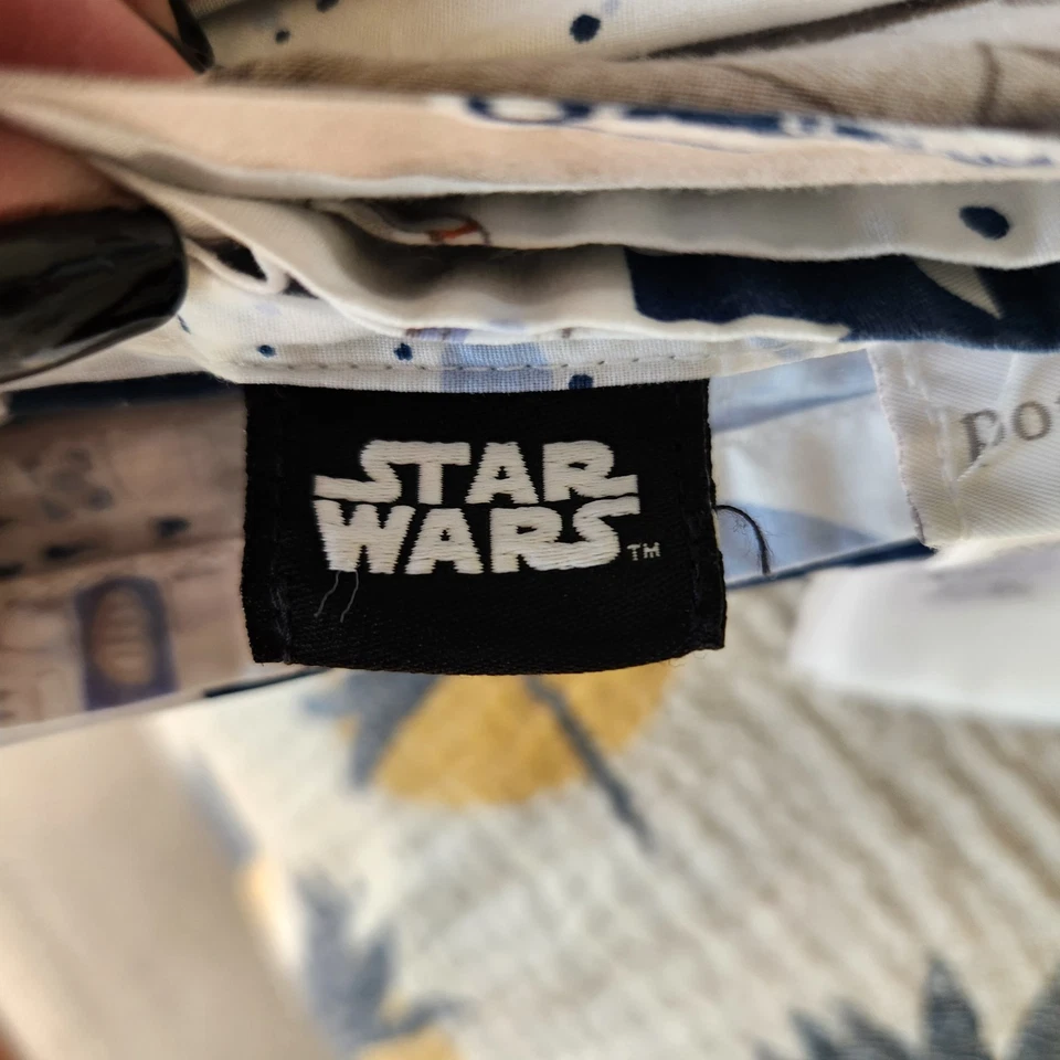 Conjunto de lençóis Pottery Barn X Star Wars tamanho completo costas droide planas/encaixadas/2 fronhas - Imagem 4 de 4