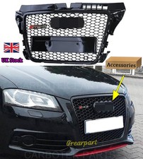 For Audi A3 Sline3 8P 2008-2012 Grill Gloss Black Honeycomb RS3 Look Mesh Grille