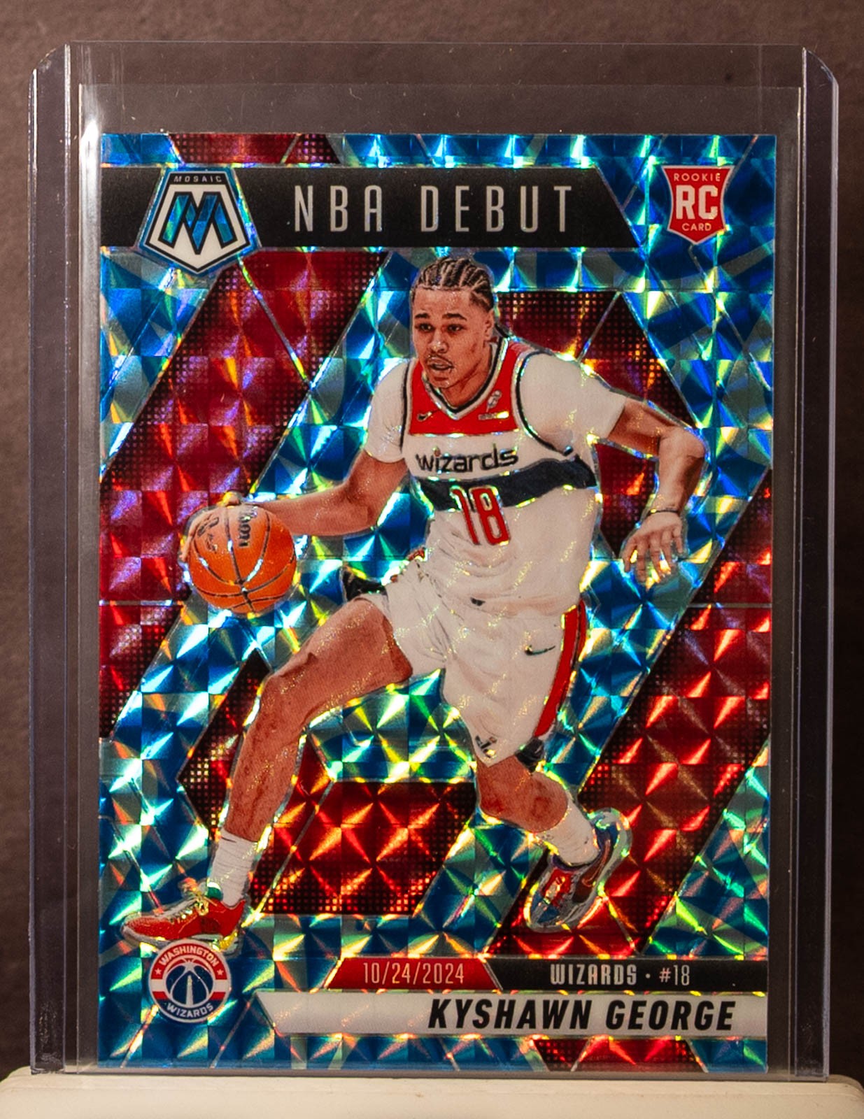 EL.150 Kyshawn George 2024 Panini Mosaic #256 Reactive Blue Rookie NBA Debut RC