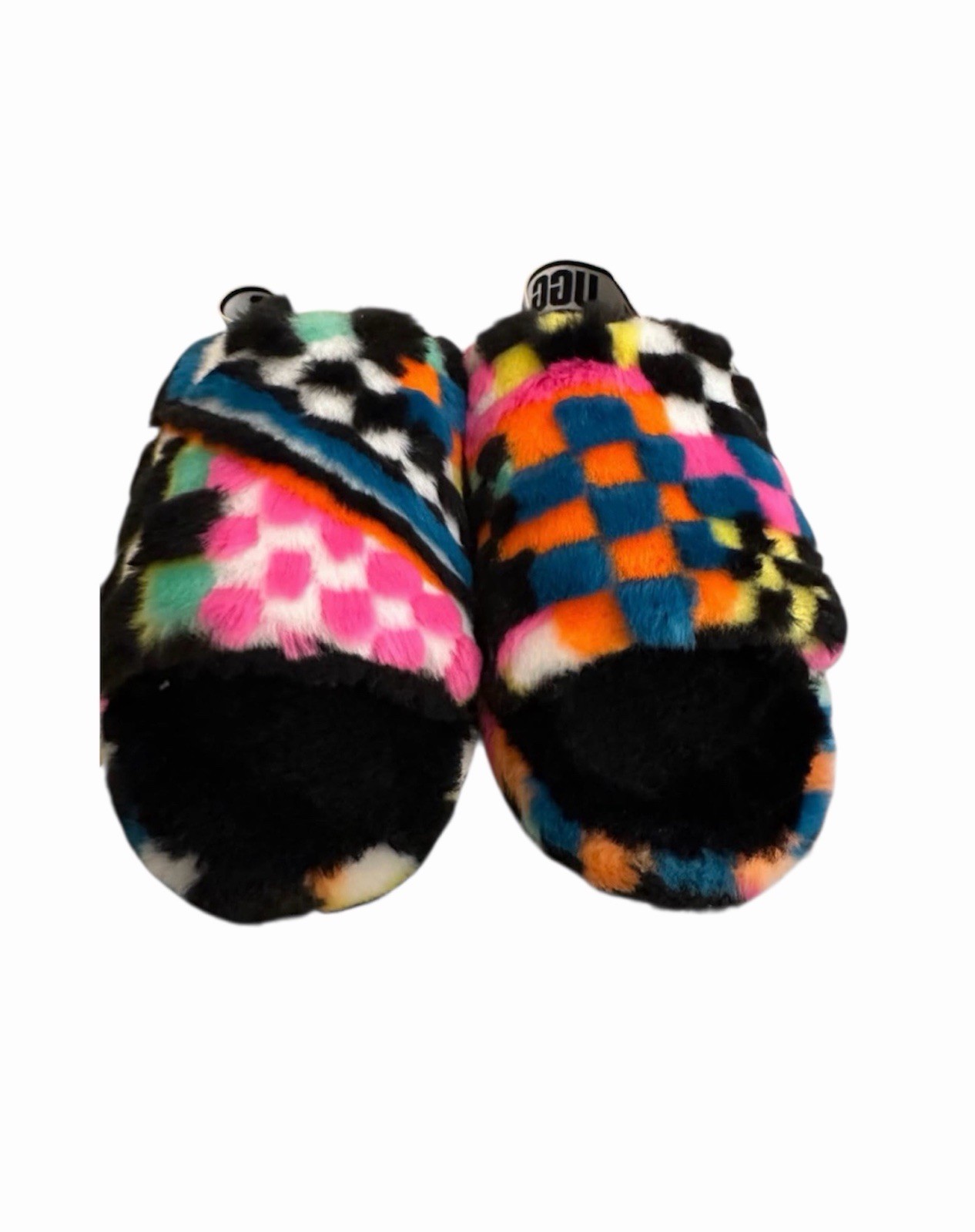 UGG Fluff Yeah Slide Checkerboard Multicolor Slip… - image 2