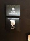 Lot Of 2, U S Mint Silver Dollars, 2021 P Peace & 2022 W American Eagle Proof