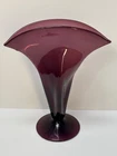 Vintage 12-1/2" Blenko Art Glass Fan Vase ~ 872 in Amethyst