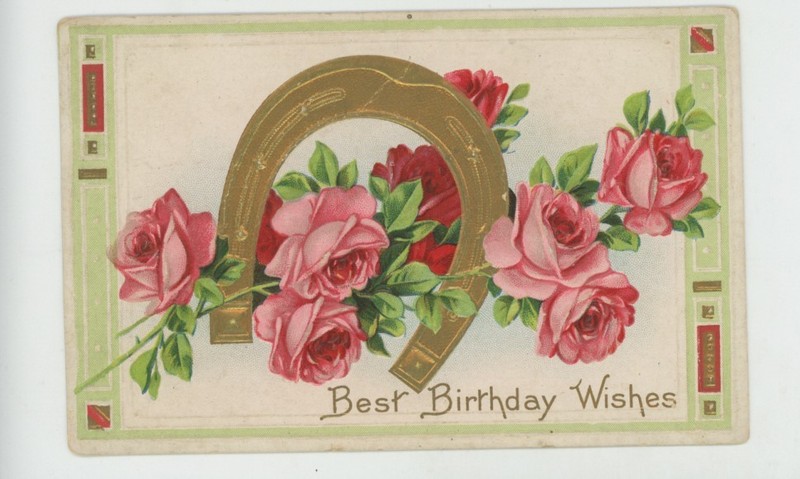  Mr Fancy Cancel Embossed Best Birthday Wishes 1916 Postcard #2523