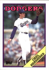 Orel Hershiser 1988 Topps #40 Los Angeles Dodgers FREE SHIPPING AutographDen