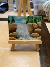 ACEO Original Acrylic Painting Landscape Abstract Art Card ATC Scenery 155