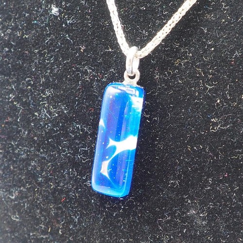 Pendentif Verre De Murano Bleu - Bijou Vintage - Occasion