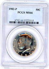 1982-P Kennedy Half Dollar PCGS MS66
