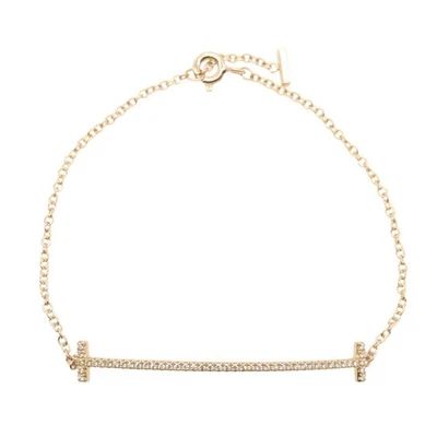 TIFFANY & CO T Smile Diamant Armband Medium 18KRG Rosegold Klar Gebraucht Damen - Bild 1 von 4