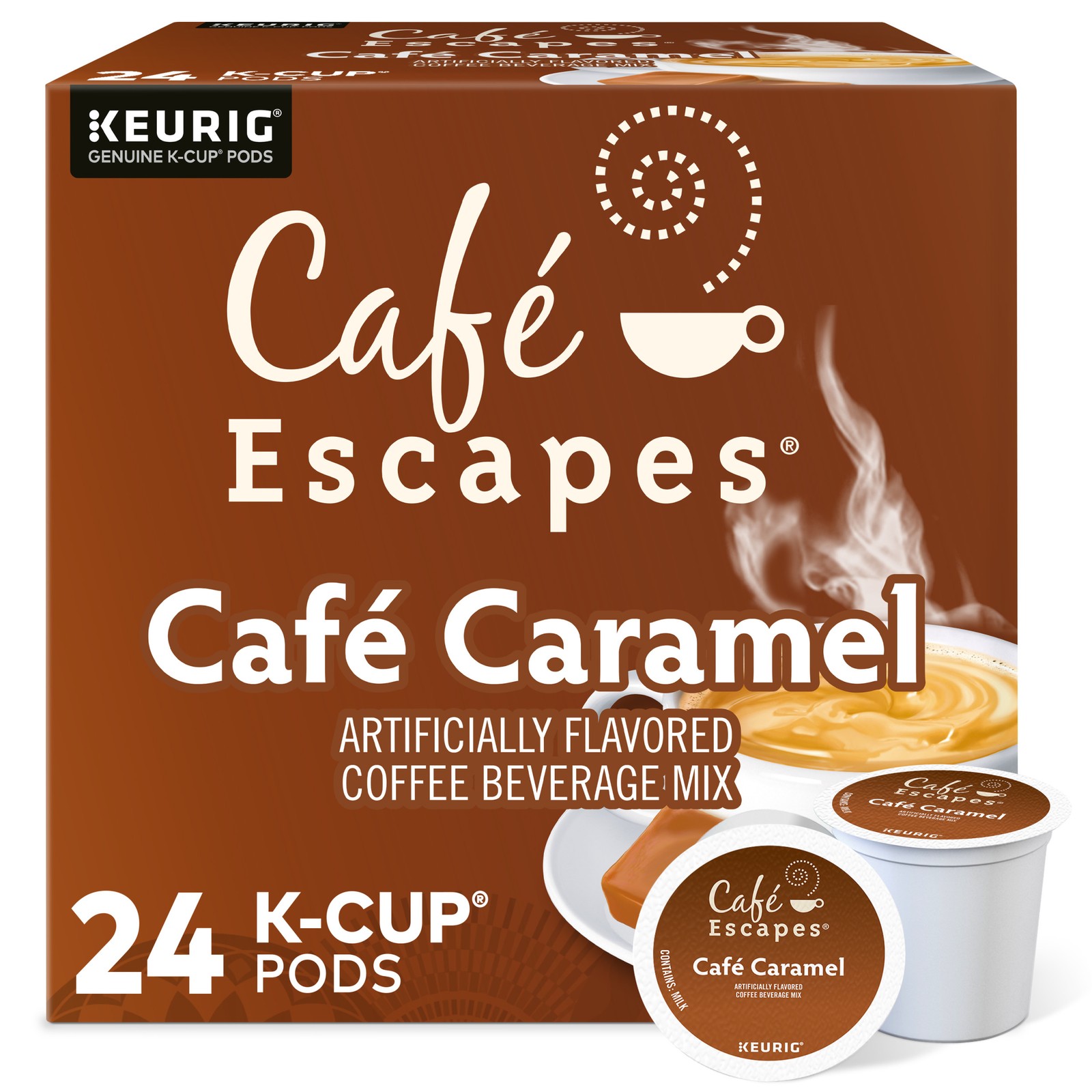 Café Escapes Café Caramel, Keurig Single-Serve K-Cup Pods, 24 Count
