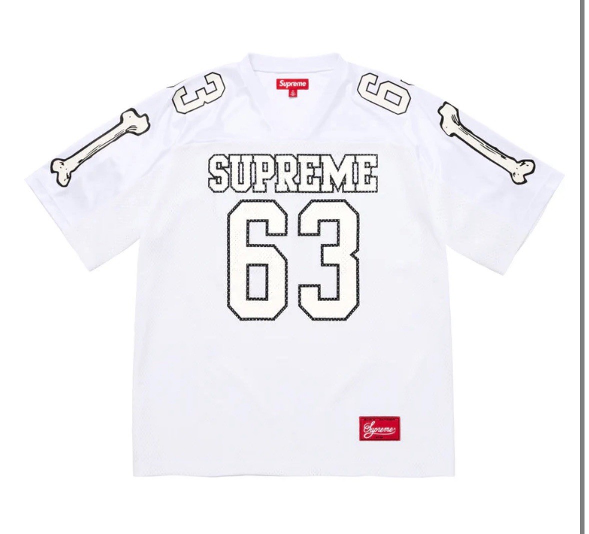 Supreme Bones Football Jersey White Size Small FW25 ORDER