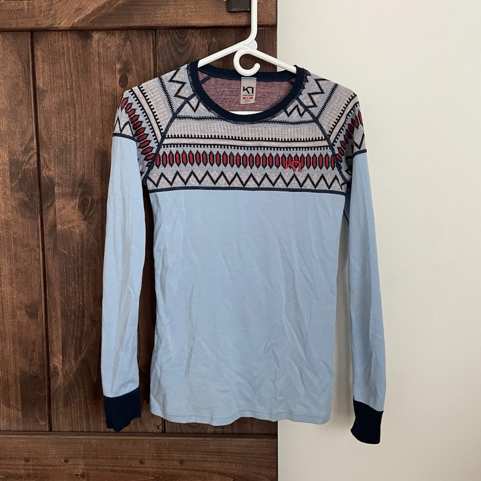 Kari Traa Lokke Base Layer Shirt Top 100% Merino Wool Blue Medium Nordic Sweater
Opens in a new wind