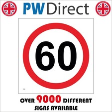 SIGN 60 Miles Per Hour Road Safety Speed Limit Restriction Traffic M.P.H. TR008A