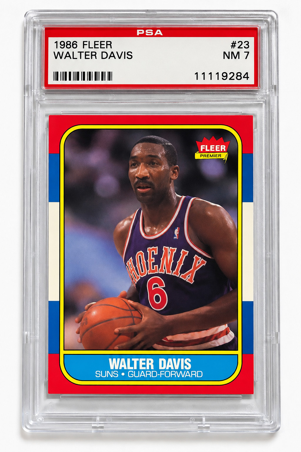 1986 Fleer Walter Davis #23 PSA 7 NM Phoenix Suns Vintage Basketball Card