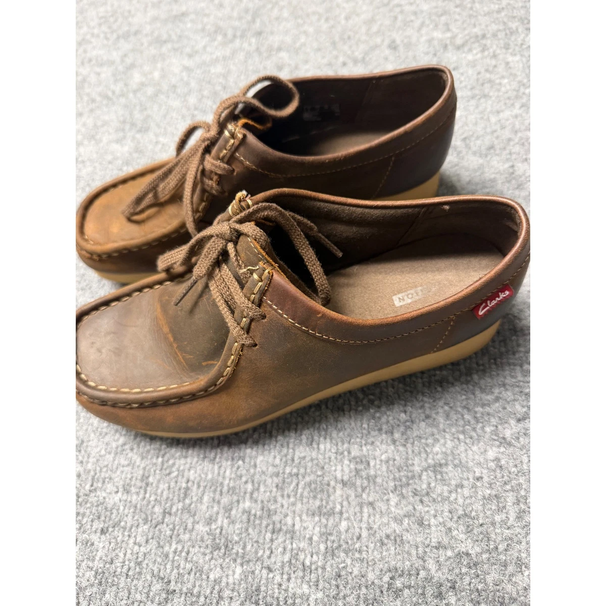 Clarks Originals Lace Up SIZE 11 Clarks Originals Wallabee Mens Lace Up Leather Shoes Antigua  main image 2