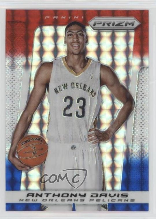 2013-14 Panini Prizm Red White & Blue Mosaic Prizm Anthony Davis #4 0py8