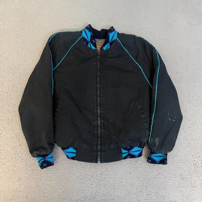 Davis James Jacket Black Blue Aztec Full Zip *READ*