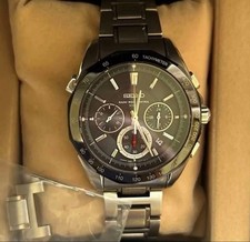 SEIKO Brightz SAGA027 Wristwatch Radio Solar Chronograph Titanium Black Dial Men