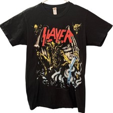 Slayer Shirt Mens Small Black Graphic Band Tee Heavy Metal Demon Art Rock