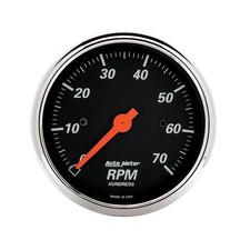 Autometer Designer Black Tachometer 0-7000 3 18 Dia Black Face 1478