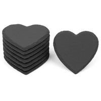 8 StüCk Herz Schiefer Untersetzer 10X10 Cm – Glasuntersetzer Aus Naturschiefer R