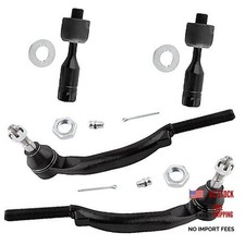 4PC Front Inner Outer Tie Rod Ends ES3675 ES3676 EV80965, Tie Rod End Inner