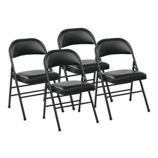Ensemble de 4 chaises pliantes Work Smart avec assise et dossier en vinyle