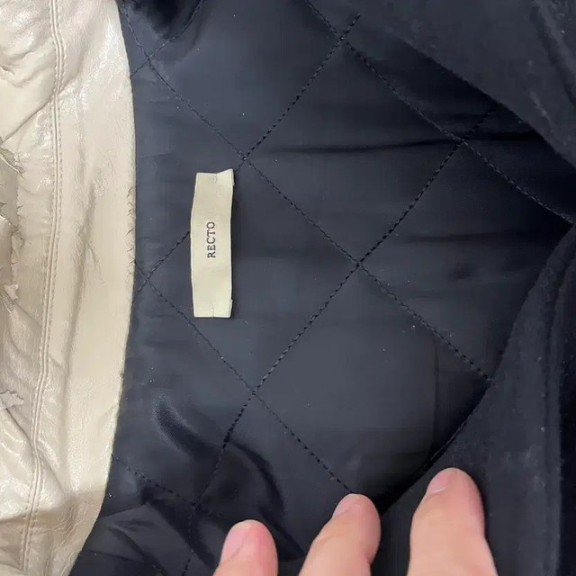 RECTO Black Leather Contrast Stadium Jacket - Size M, First Edition