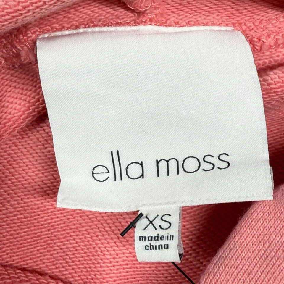 Sudadera corta Ella Moss nueva con etiquetas para mujer XS rosa fresa hielo con capucha nueva Foto 3 de 4