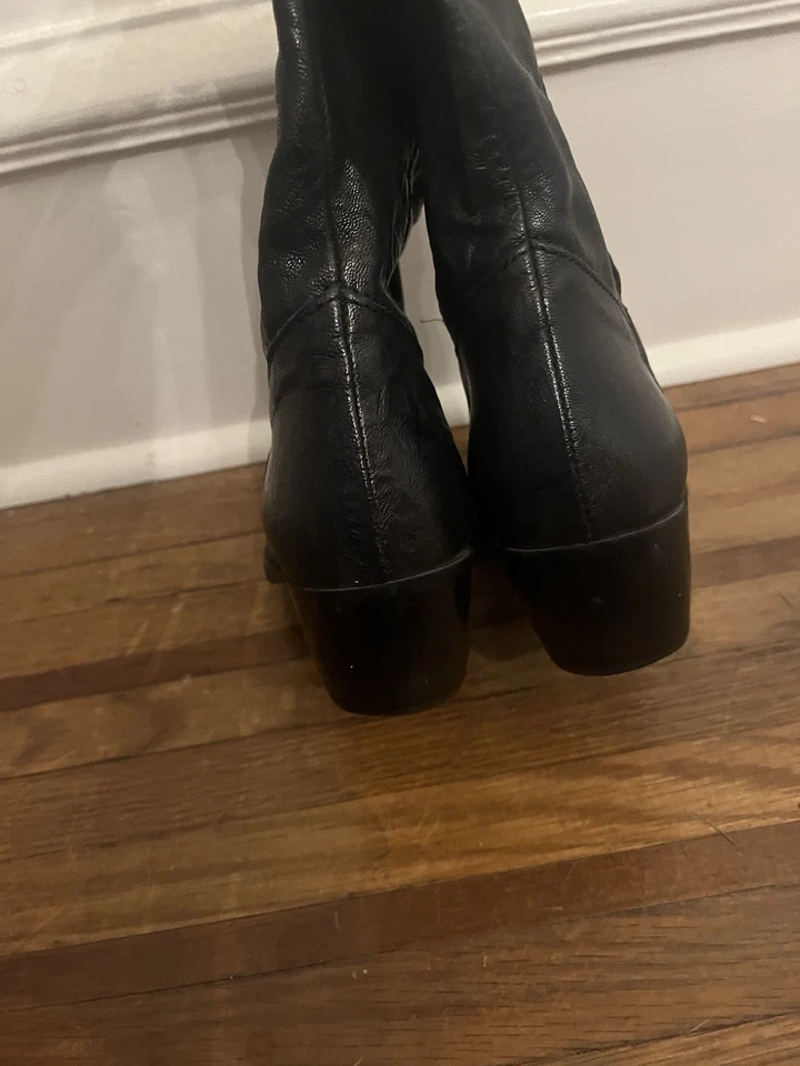 Botas para mujer Lumiani de cuero negro 8 tobillo occidental hechas en Italia Foto 4 de 4