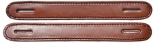 Lot of 2 Brown Leather Double & Stitched Slotted Steamer Trunk Handles #100BR