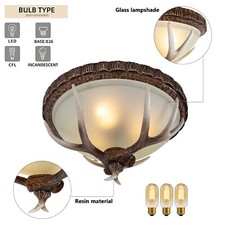 Deer Horn Rustic Chandelier Ceiling Light Lodge Retro Resin Antler Pendant Lamp