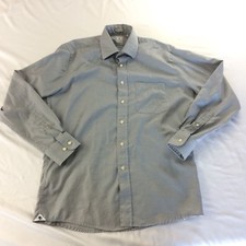 Peter Millar Men's L/S Dress Shirt Size 16 L, Black/White Micro Check Pattern