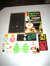 Christmas Window Trimmer Kit Colorform Decorating Colorforms Boxed Set HTF 1960