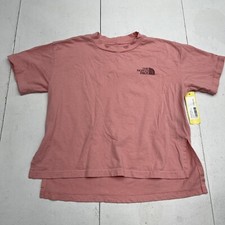 The North Face Pink Simple Basic Logo Short Sleeve T Shirt Youth Girls Large