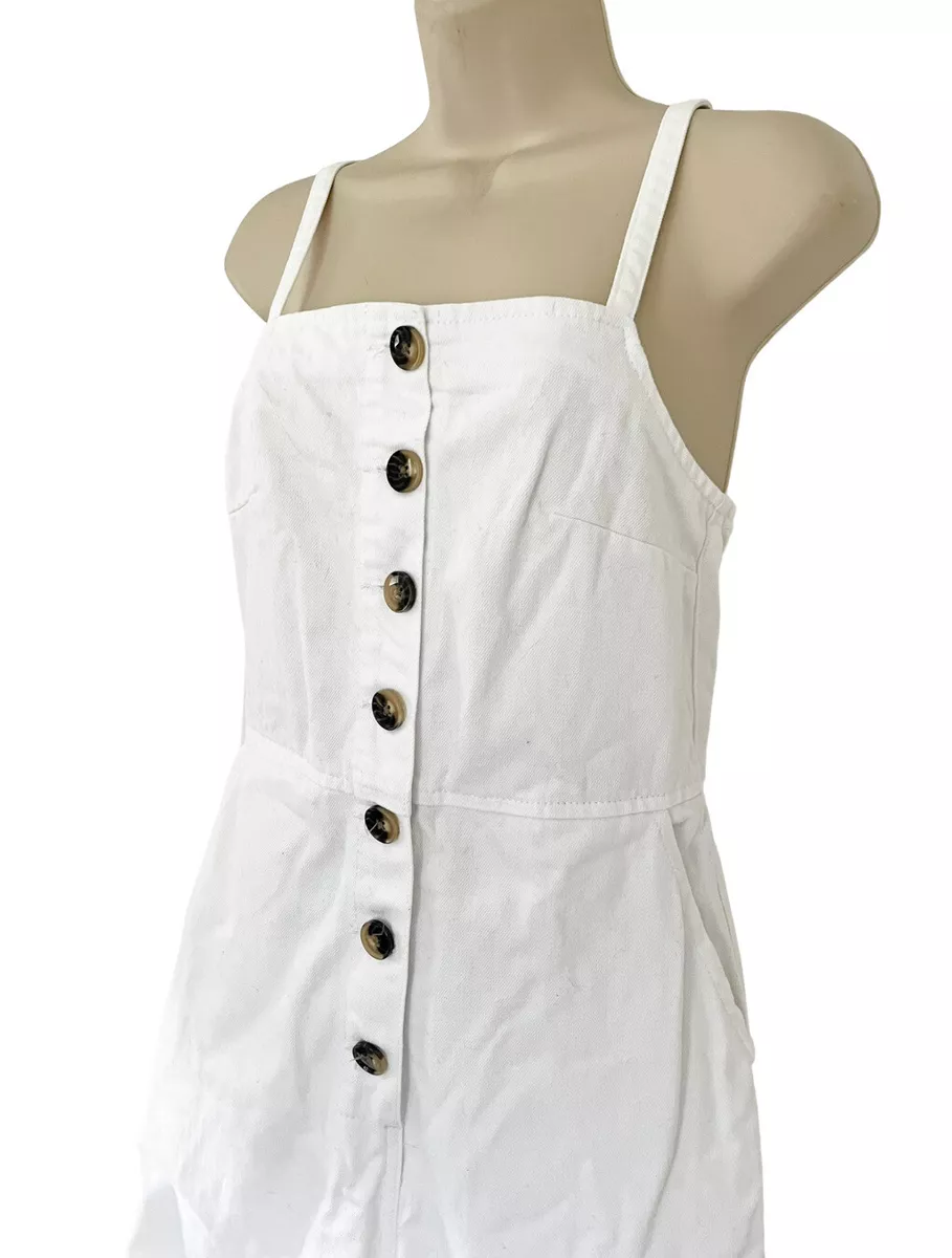 Topshop white sales denim jumpsuit